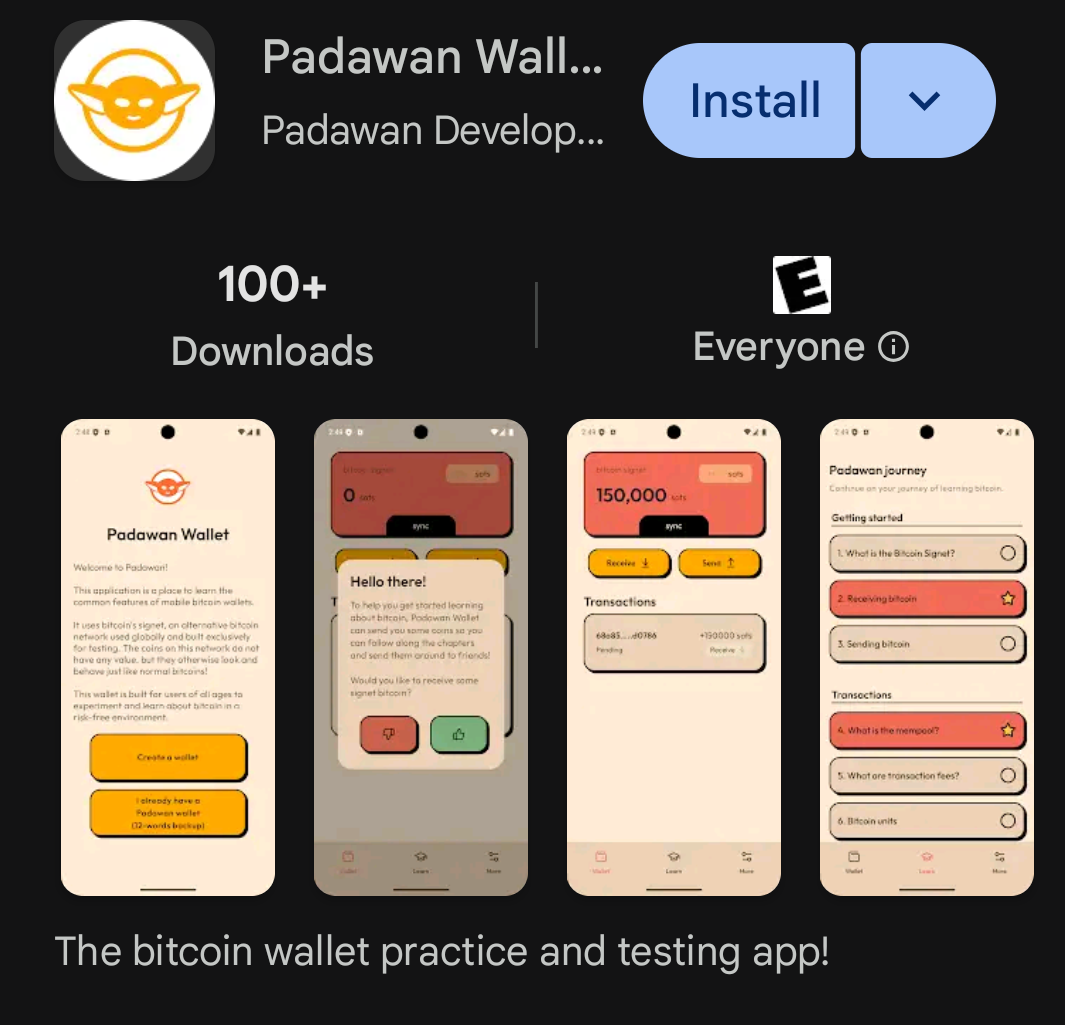 Learn Bitcoin Risk Free On The Padawan Testnet Wallet