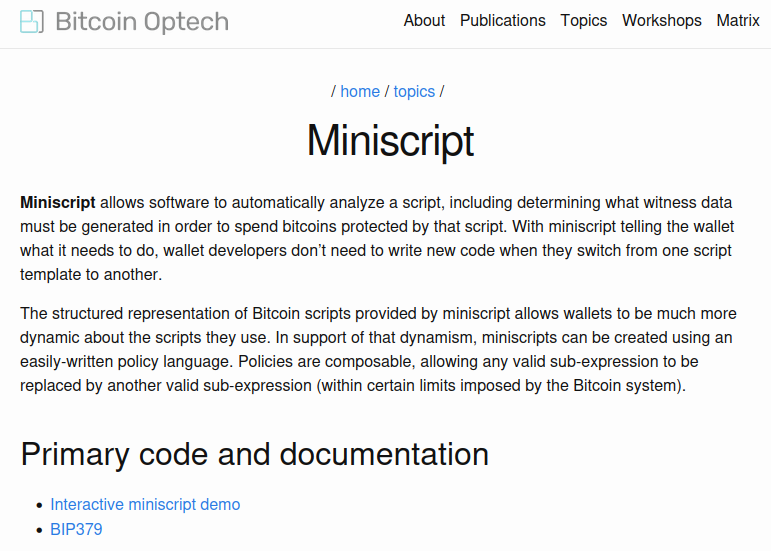 Time-Locking Programmable Money With Miniscript